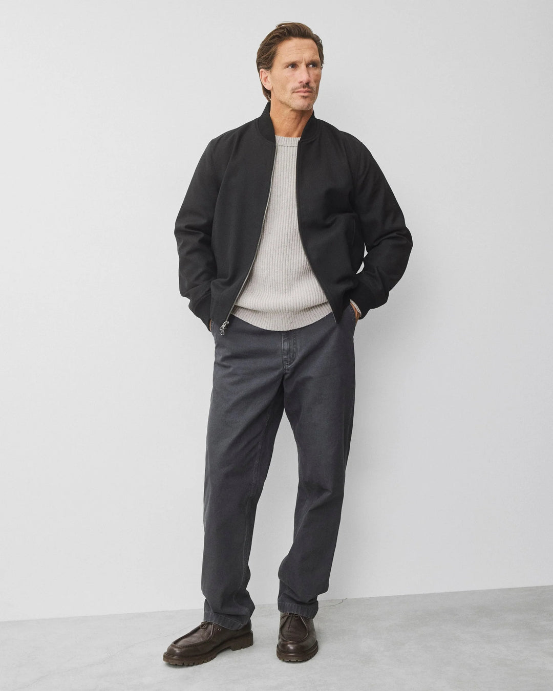 Reigning Champ Merino Kenny Crewneck - Nep Heather Grey
