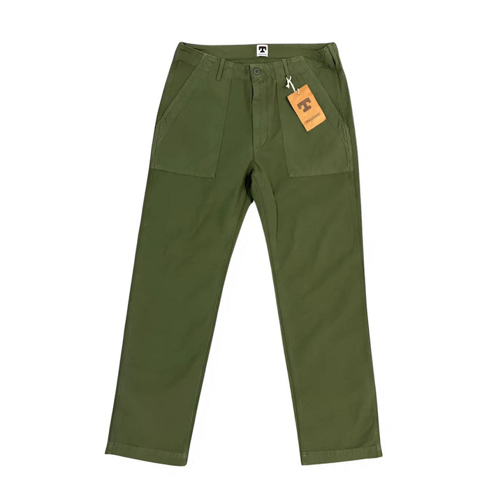 Tellason Fatigue Pant - Olive Sateen Straight Leg