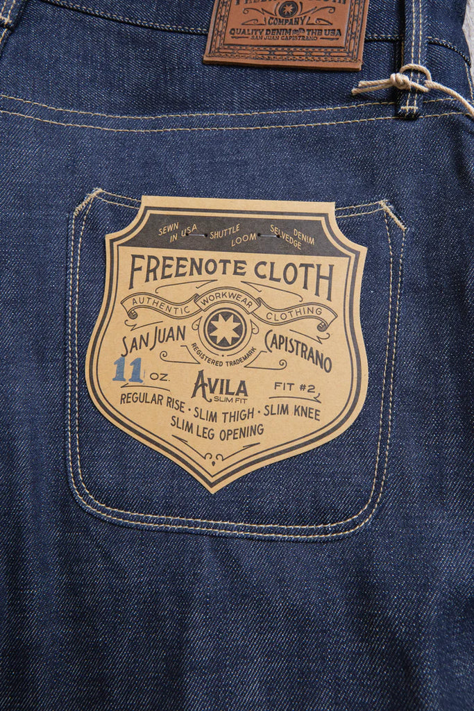 Freenote Cloth - Avila Slim Taper 11 Ounce Memphis Blue Denim
