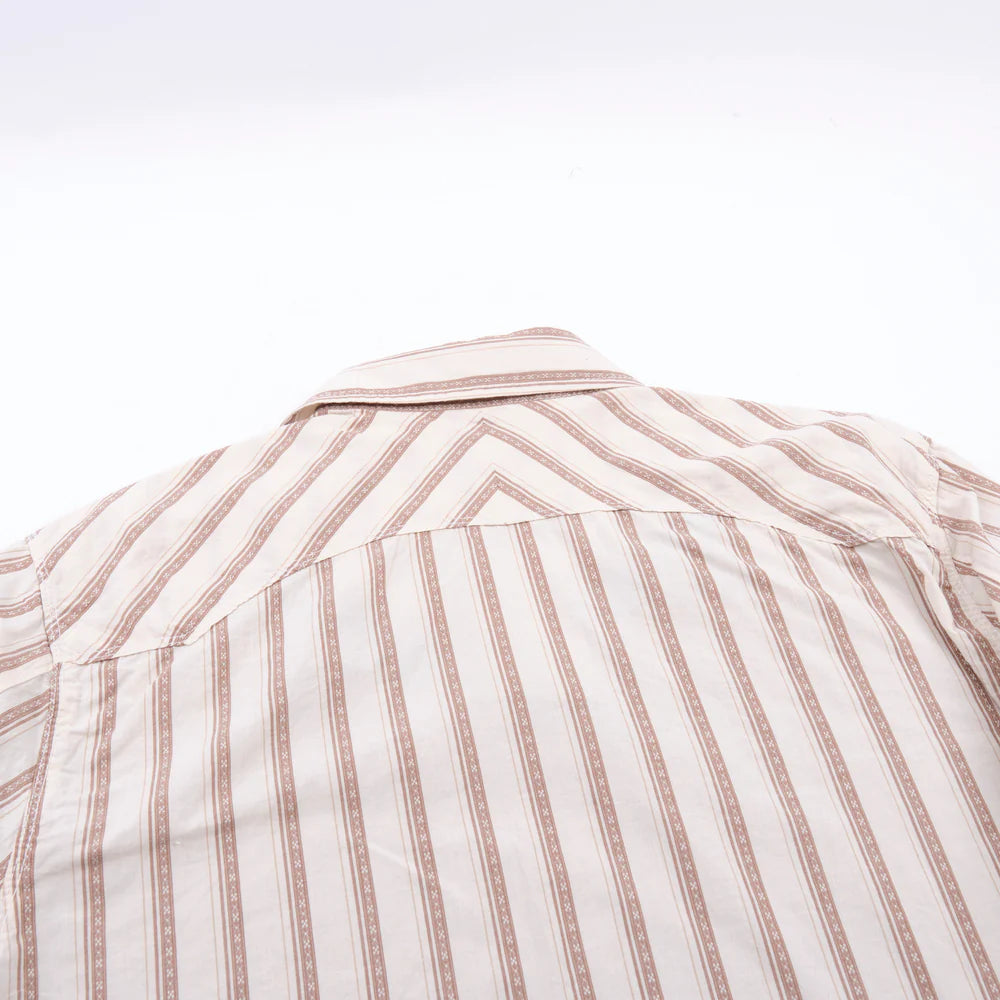 Freenote Cloth Calico Short Sleeve - Brown Stripe