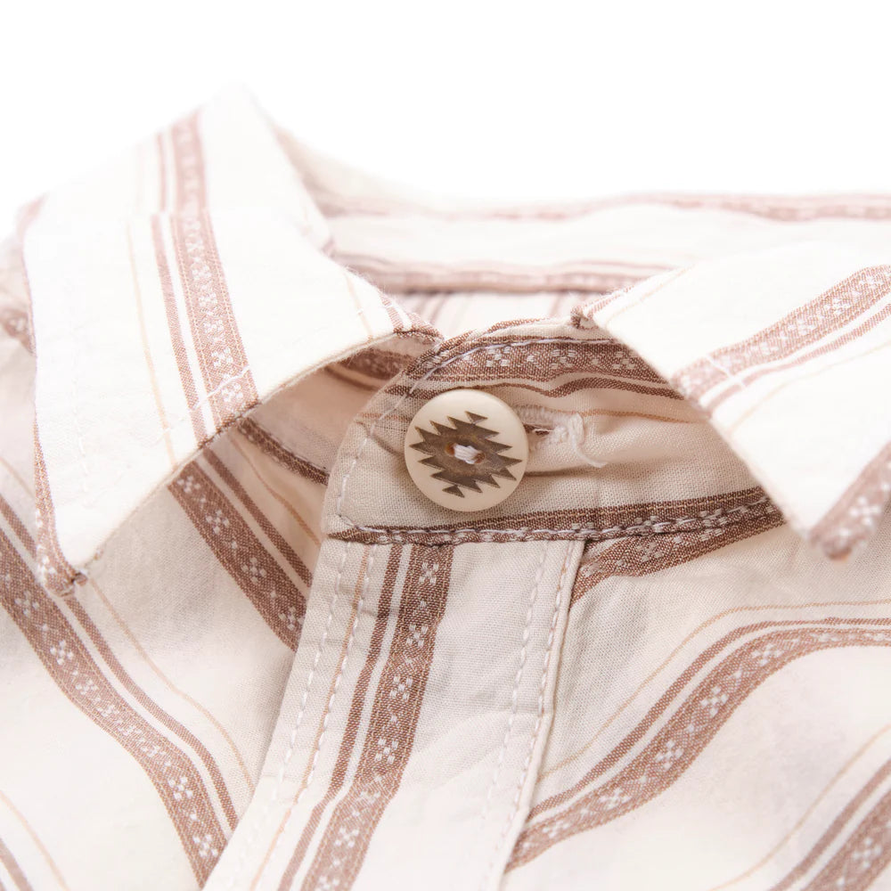 Freenote Cloth Calico Short Sleeve - Brown Stripe