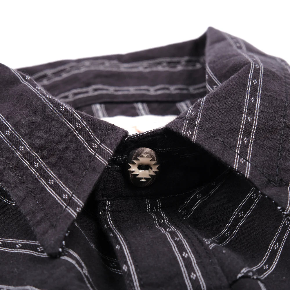Freenote Cloth Calico Short Sleeve - Black Stripe