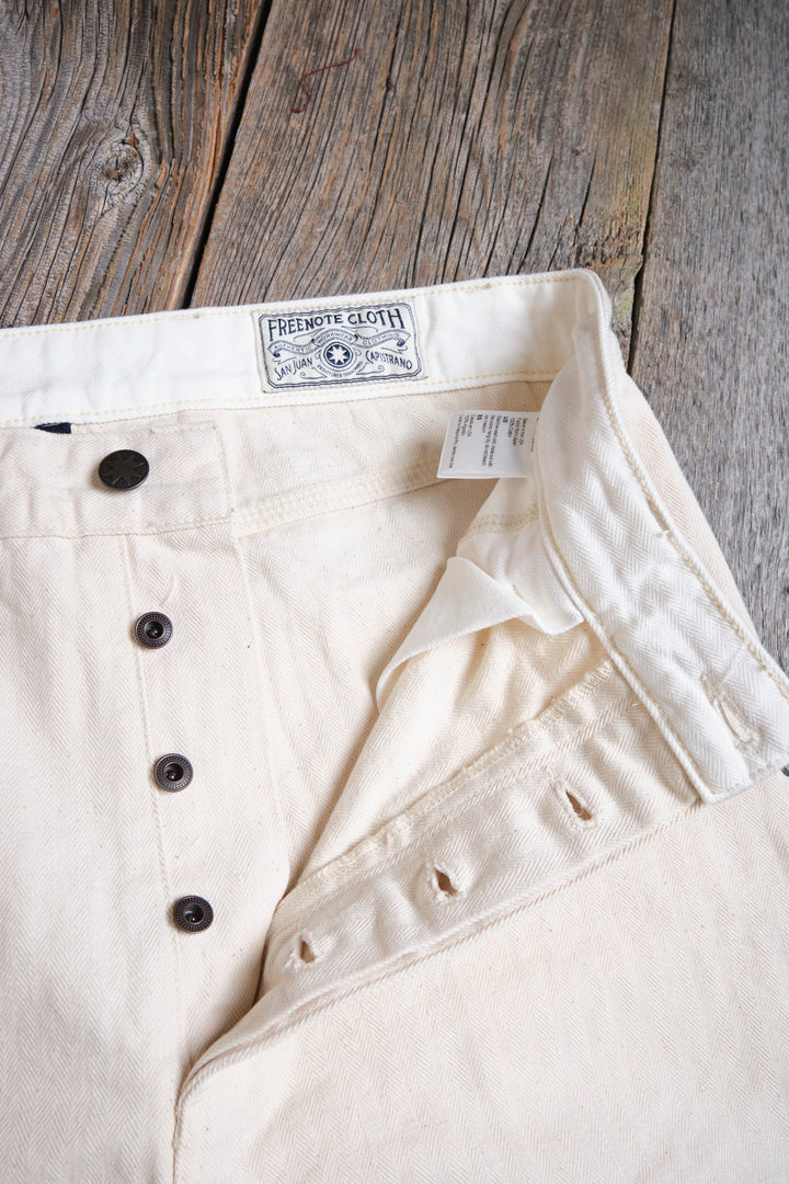 Freenote Cloth Ortega Pant - 13 Ounce Natural Herringbone