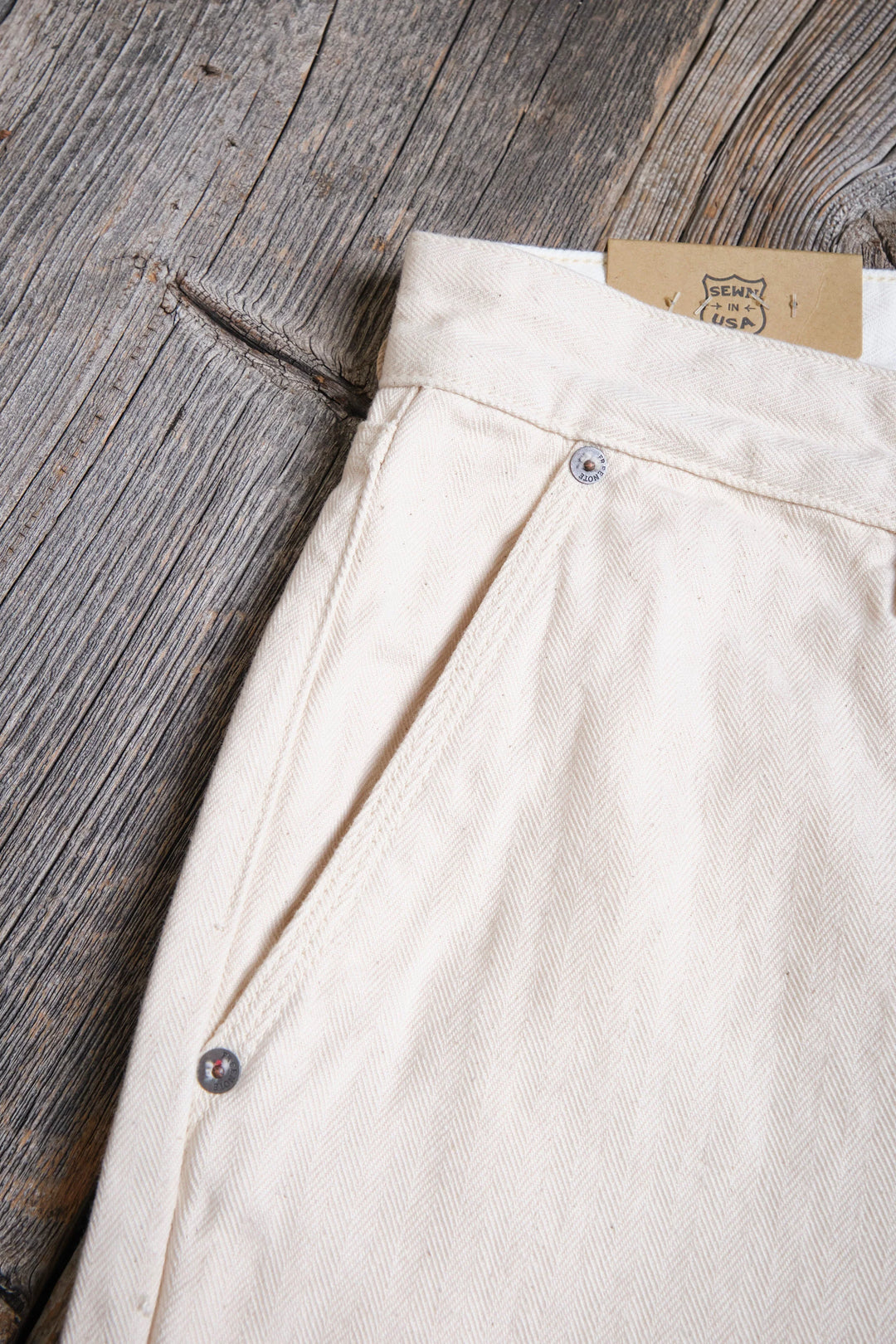 Freenote Cloth Ortega Pant - 13 Ounce Natural Herringbone