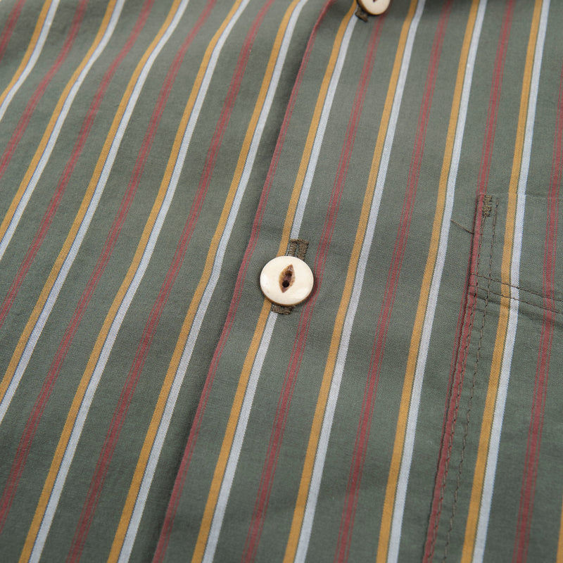 Freenote Cloth - Hawaiian Striped Shirt - Olive