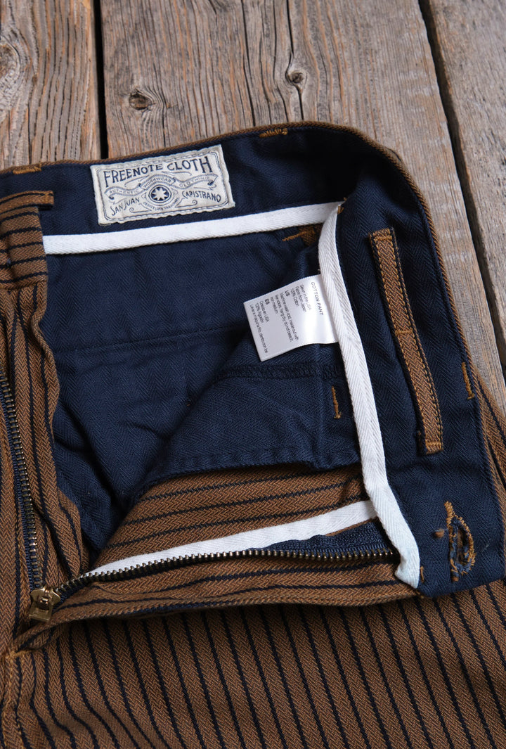 Freenote Cloth Deck Pant - Dobby Brown Herringbone