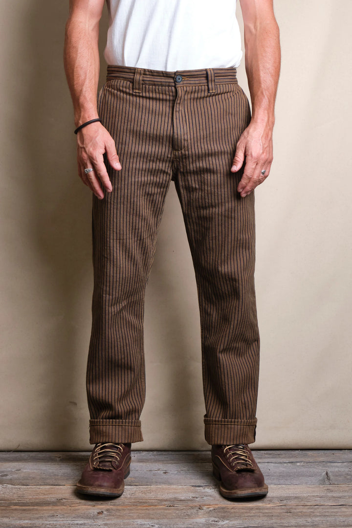 Freenote Cloth Deck Pant - Dobby Brown Herringbone