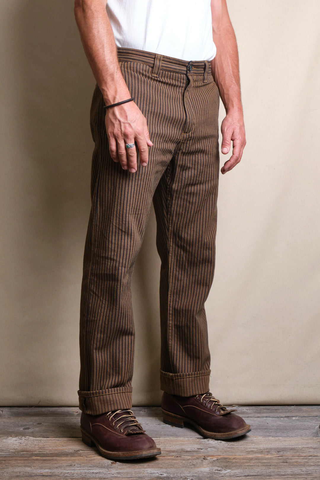 Freenote Cloth Deck Pant - Dobby Brown Herringbone