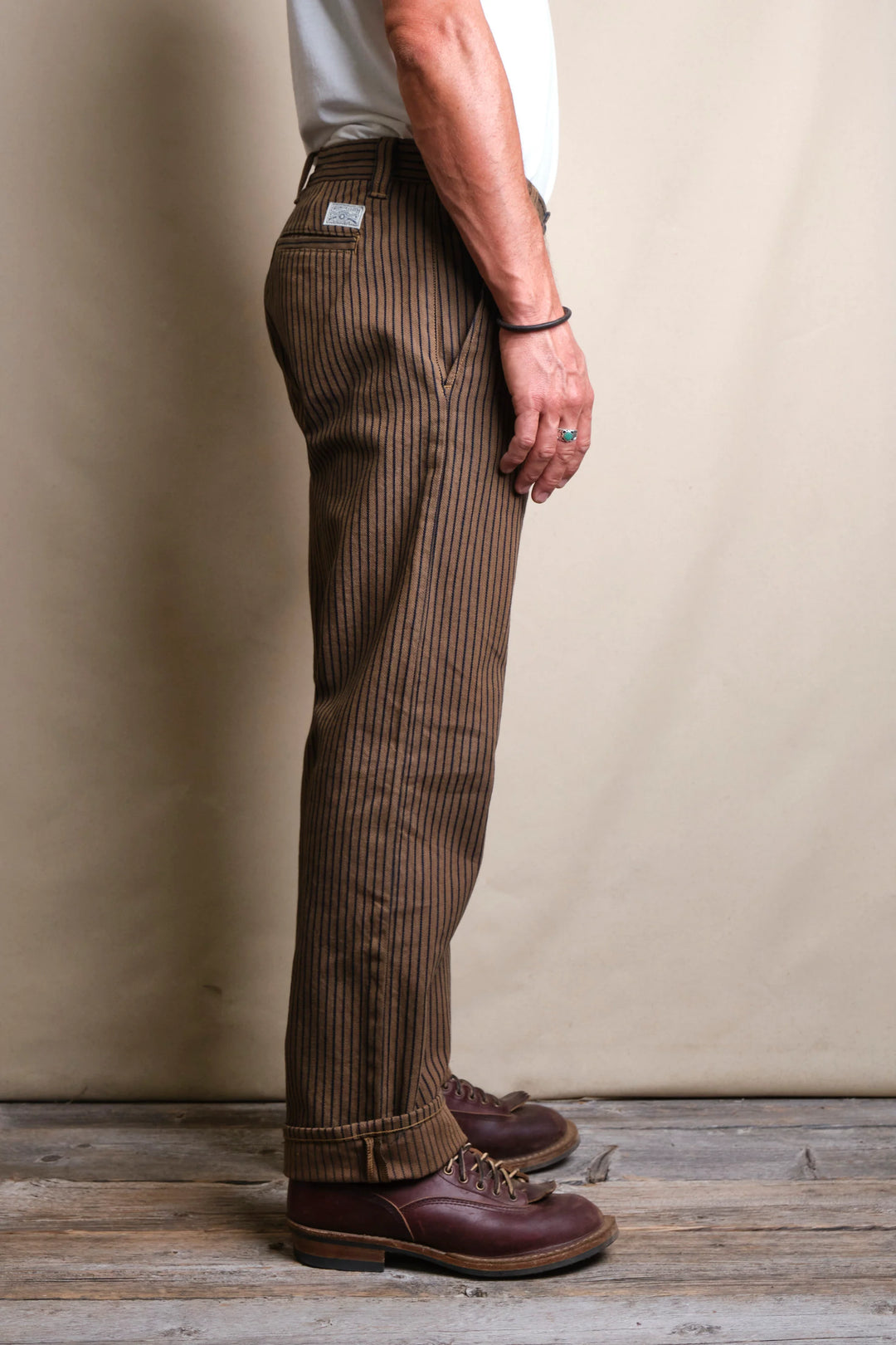 Freenote Cloth Deck Pant - Dobby Brown Herringbone