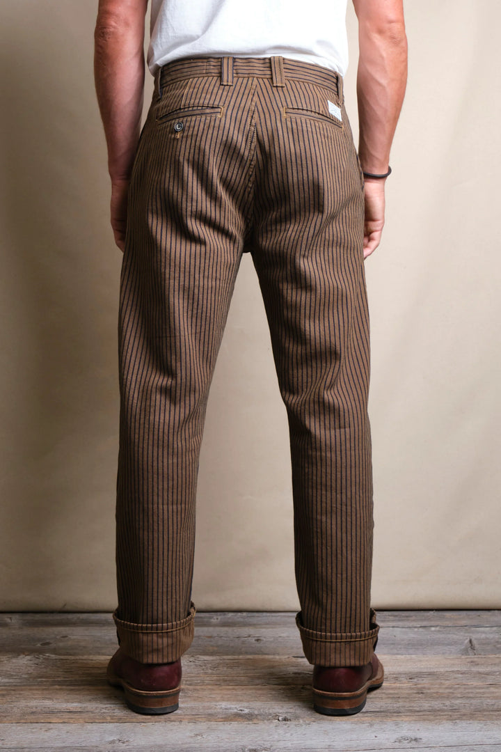 Freenote Cloth Deck Pant - Dobby Brown Herringbone