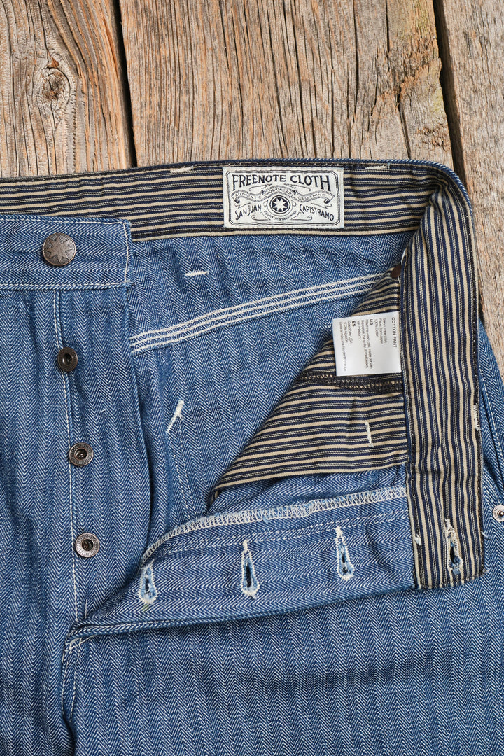 Freenote Cloth Ortega Pant - 13oz Blue Selvedge Herringbone