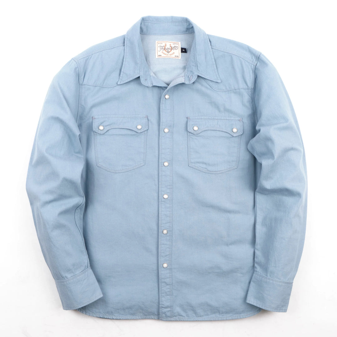 Freenote Cloth Modern Western Chambray - Clear Blue