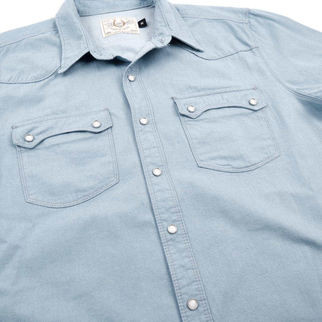 Freenote Cloth Modern Western Chambray - Clear Blue