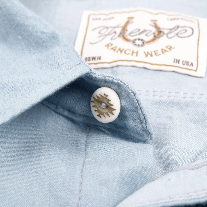 Freenote Cloth Modern Western Chambray - Clear Blue