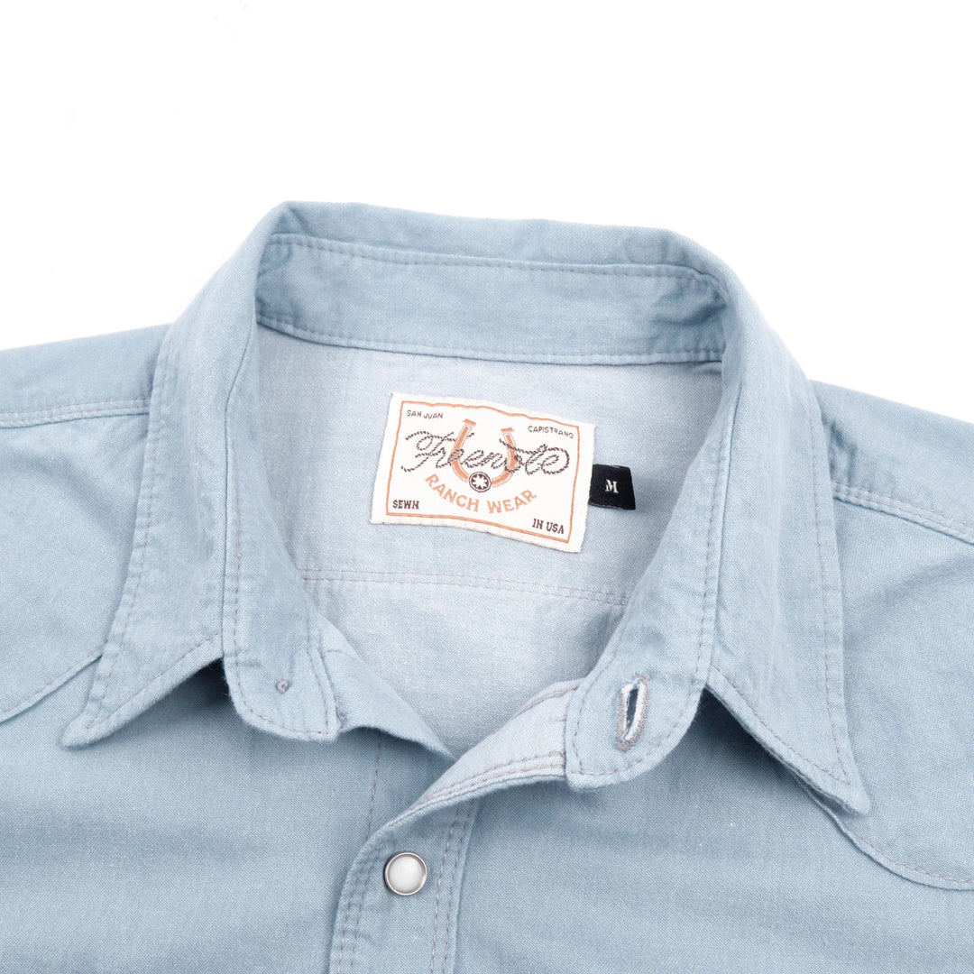 Freenote Cloth Modern Western Chambray - Clear Blue