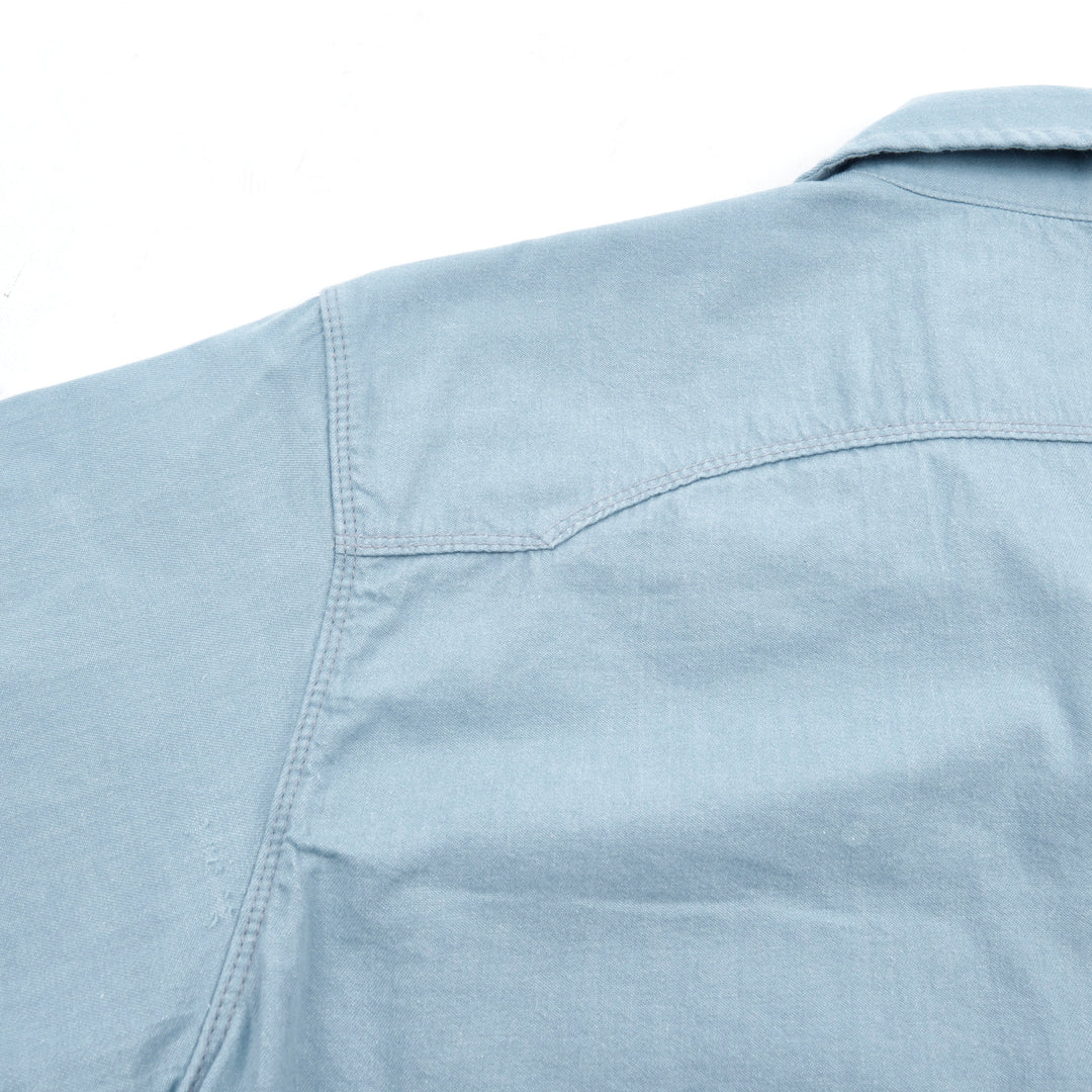 Freenote Cloth Modern Western Short Sleeve Chambray - Clear Blue