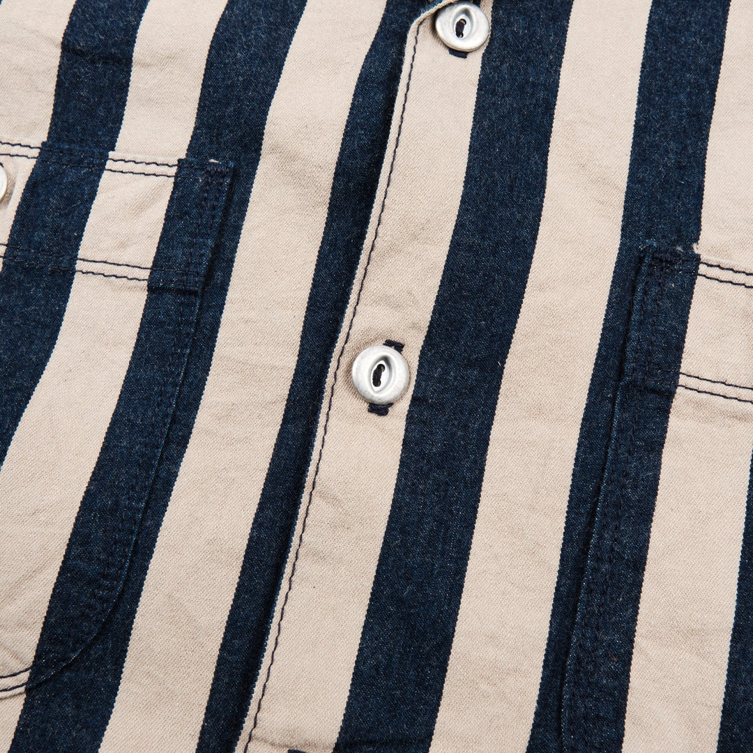Freenote Cloth - Dayton Wide Indigo Stripe