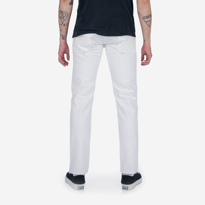 Iron Heart 13.5oz Denim Slim Tapered Cut Jeans - White
