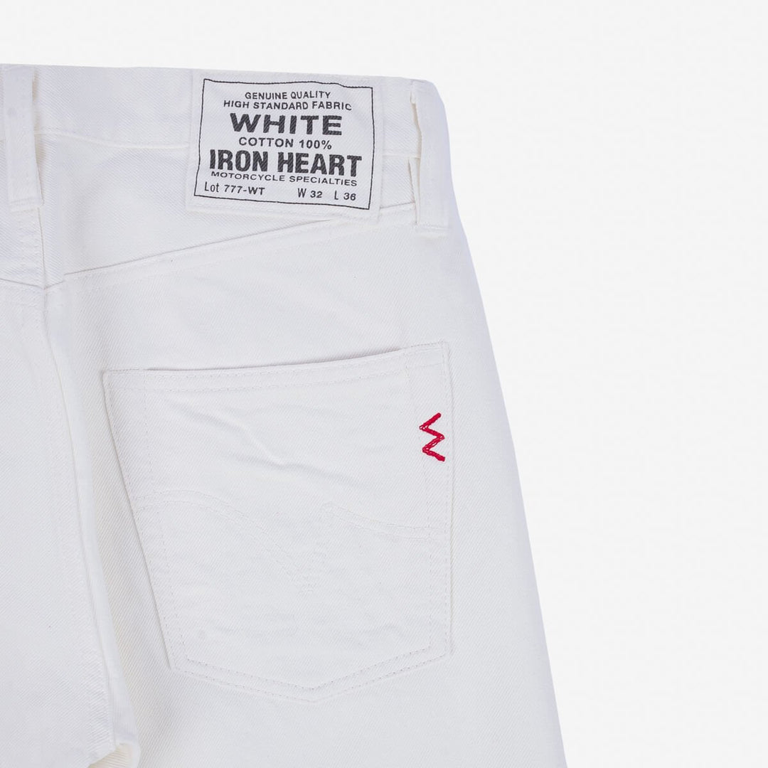 Iron Heart 13.5oz Denim Slim Tapered Cut Jeans - White