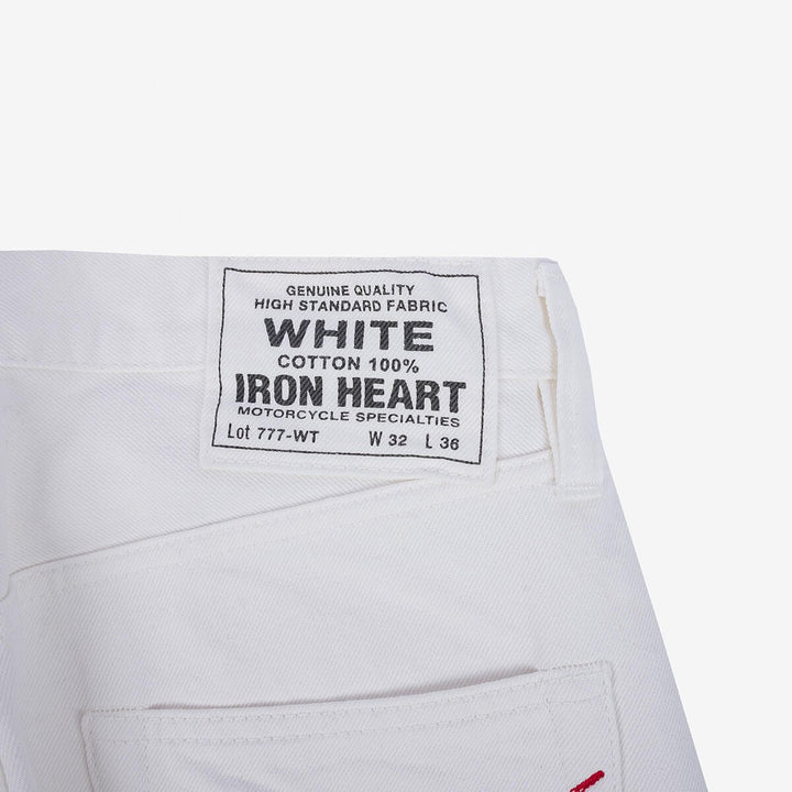 Iron Heart 13.5oz Denim Slim Tapered Cut Jeans - White