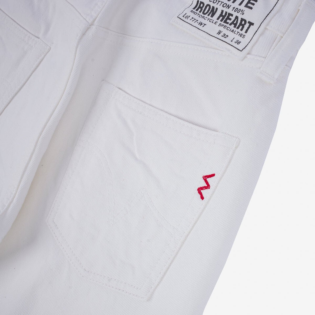 Iron Heart 13.5oz Denim Slim Tapered Cut Jeans - White