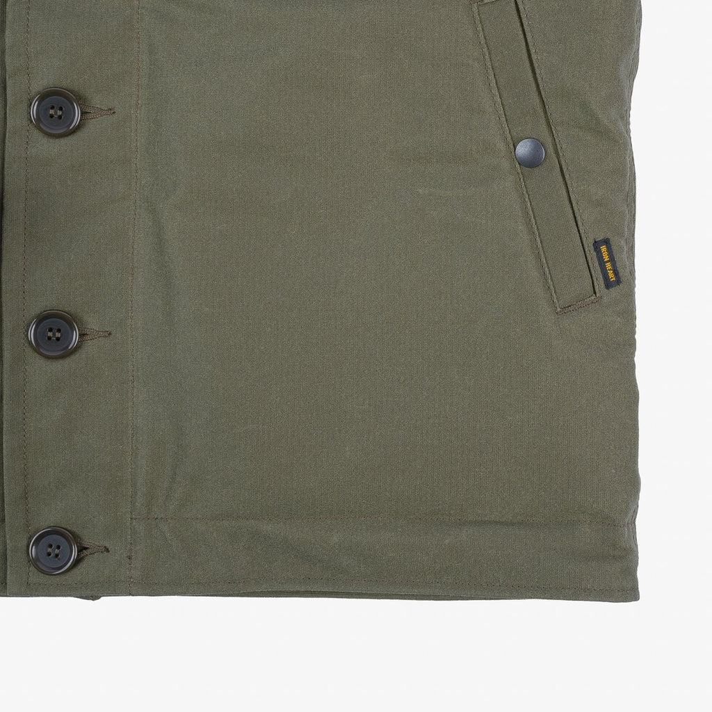 Iron Heart Oiled Whipcord N1 Deck Jacket - Army Green