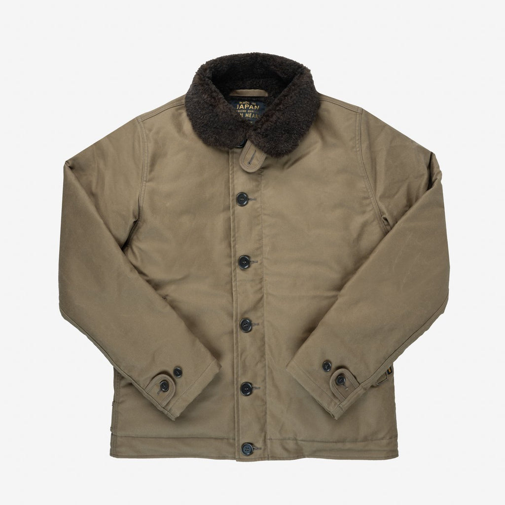 Iron Heart Oiled Whipcord N1 Deck Jacket - Khaki