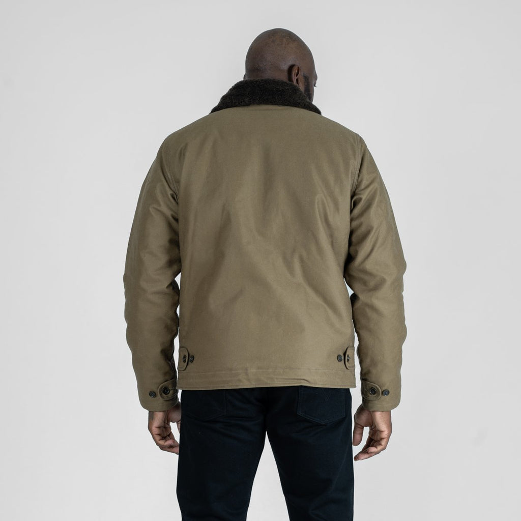 Iron Heart Oiled Whipcord N1 Deck Jacket - Khaki