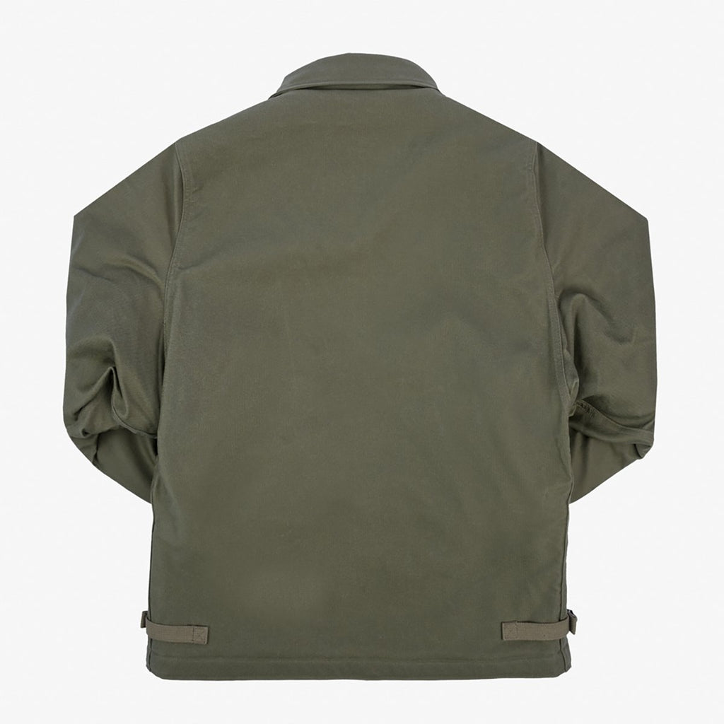 Iron Heart Oiled Whipcord A2 Deck Jacket - Army Green