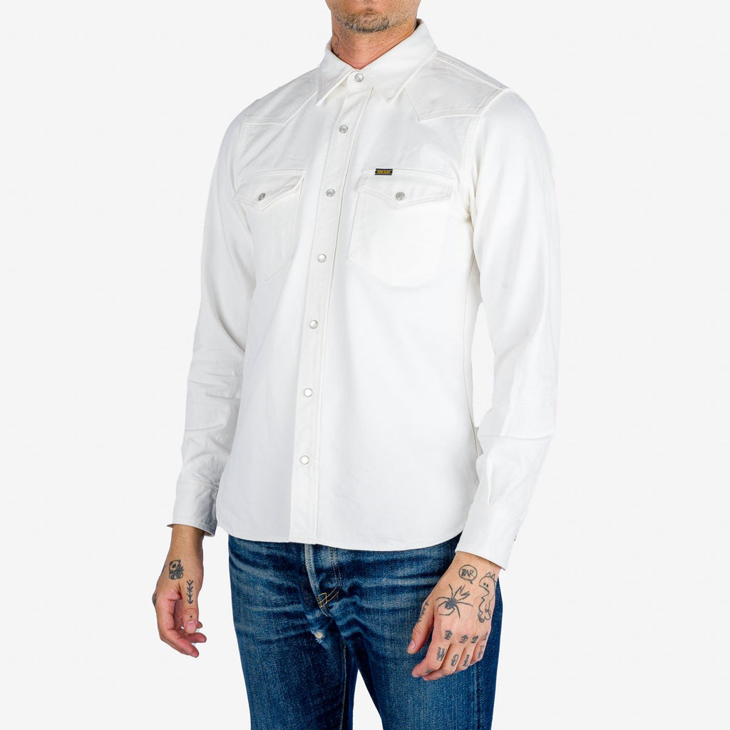 13.5oz Denim Western Shirt - White