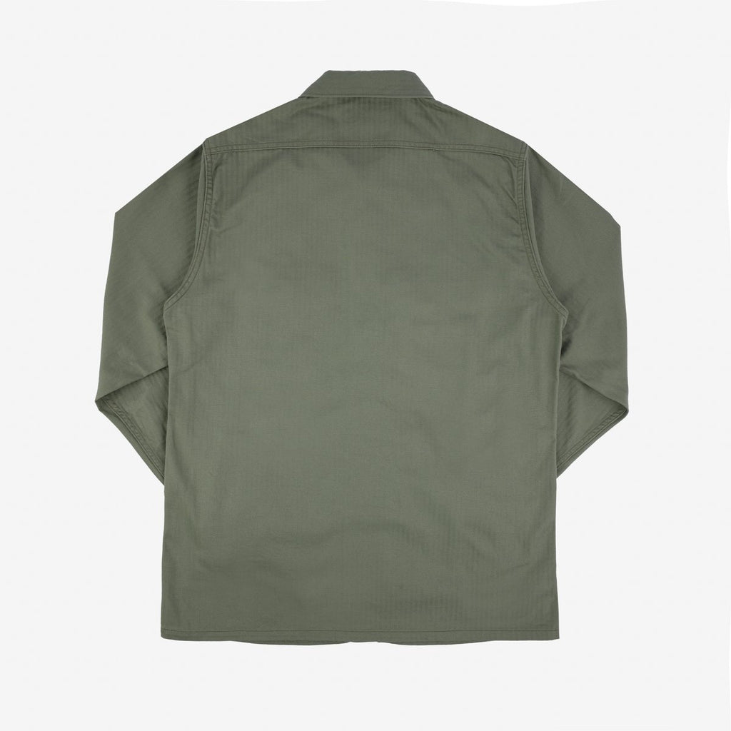 Iron Heart 9oz Herringbone Military Shirt - Olive Drab Green