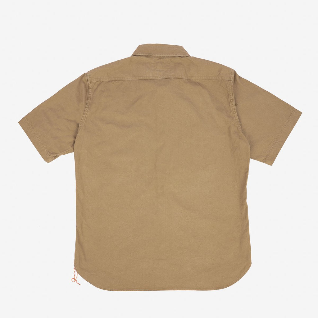 Iron Heart 7oz Fatigue Cloth Short Sleeved Work Shirt - Khaki