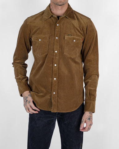 Iron Heart 11oz Corduroy Western Shirt -  Camel