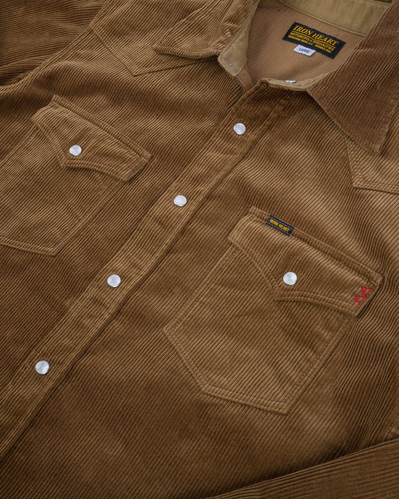 Iron Heart 11oz Corduroy Western Shirt -  Camel