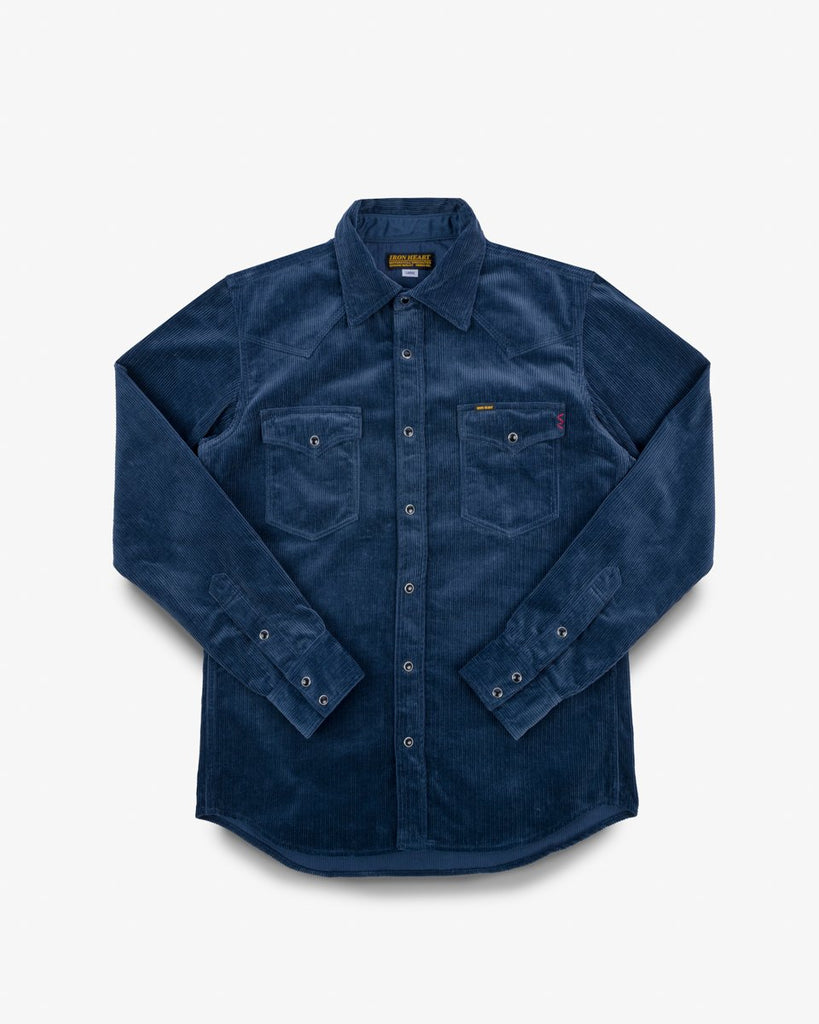 Iron Heart 11oz Corduroy Western Shirt - Navy