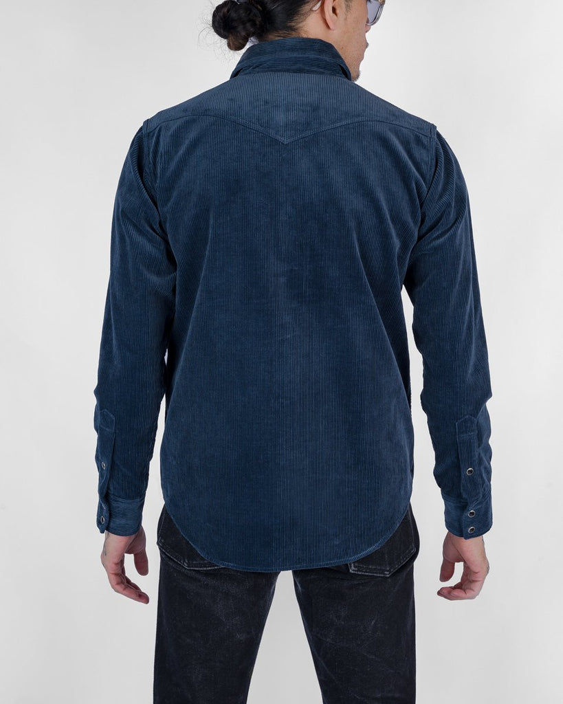 Iron Heart 11oz Corduroy Western Shirt - Navy