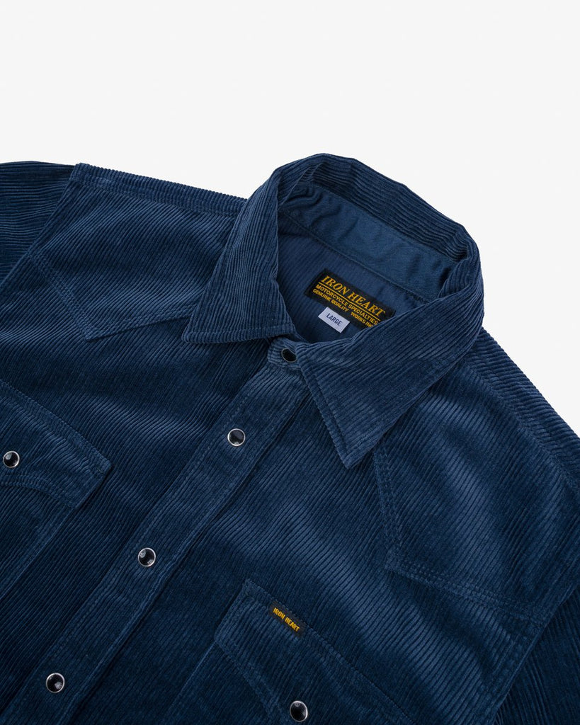 Iron Heart 11oz Corduroy Western Shirt - Navy