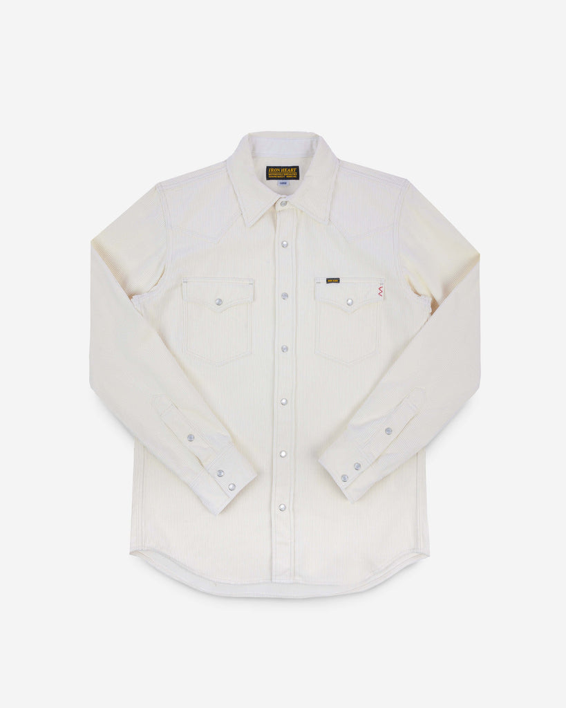 Iron Heart 11oz Corduroy Western Shirt - Off White