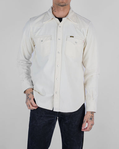 Iron Heart 11oz Corduroy Western Shirt - Off White