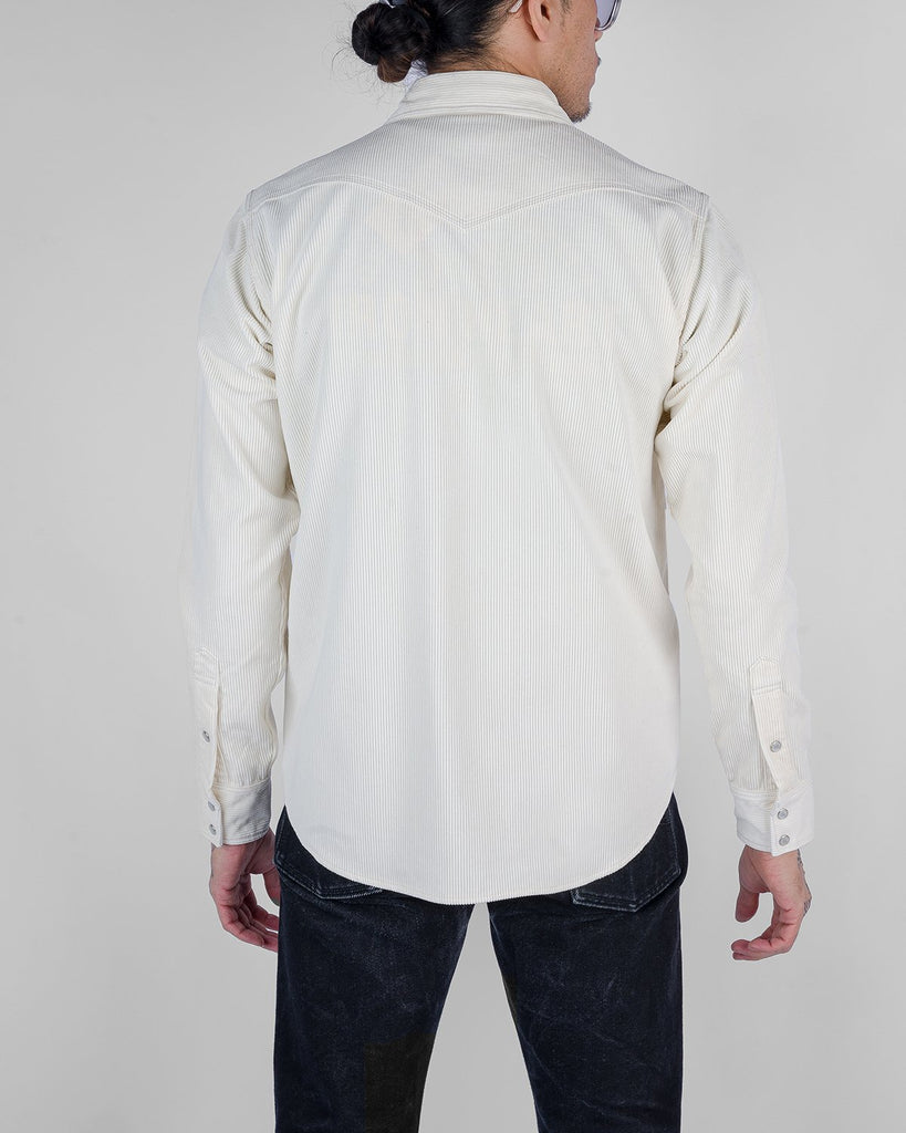 Iron Heart 11oz Corduroy Western Shirt - Off White