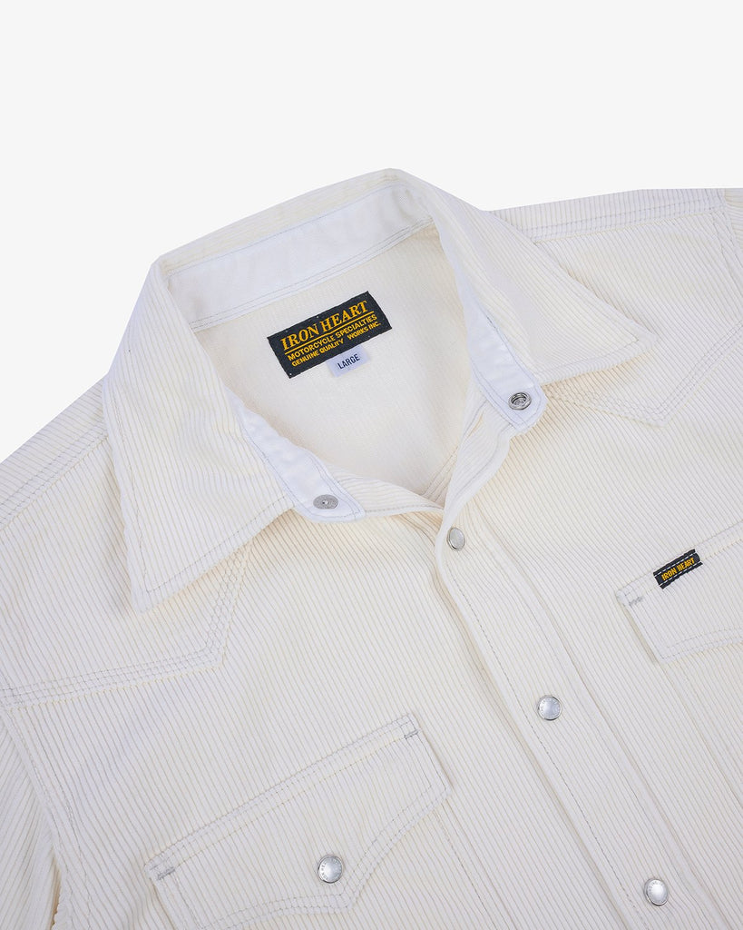 Iron Heart 11oz Corduroy Western Shirt - Off White