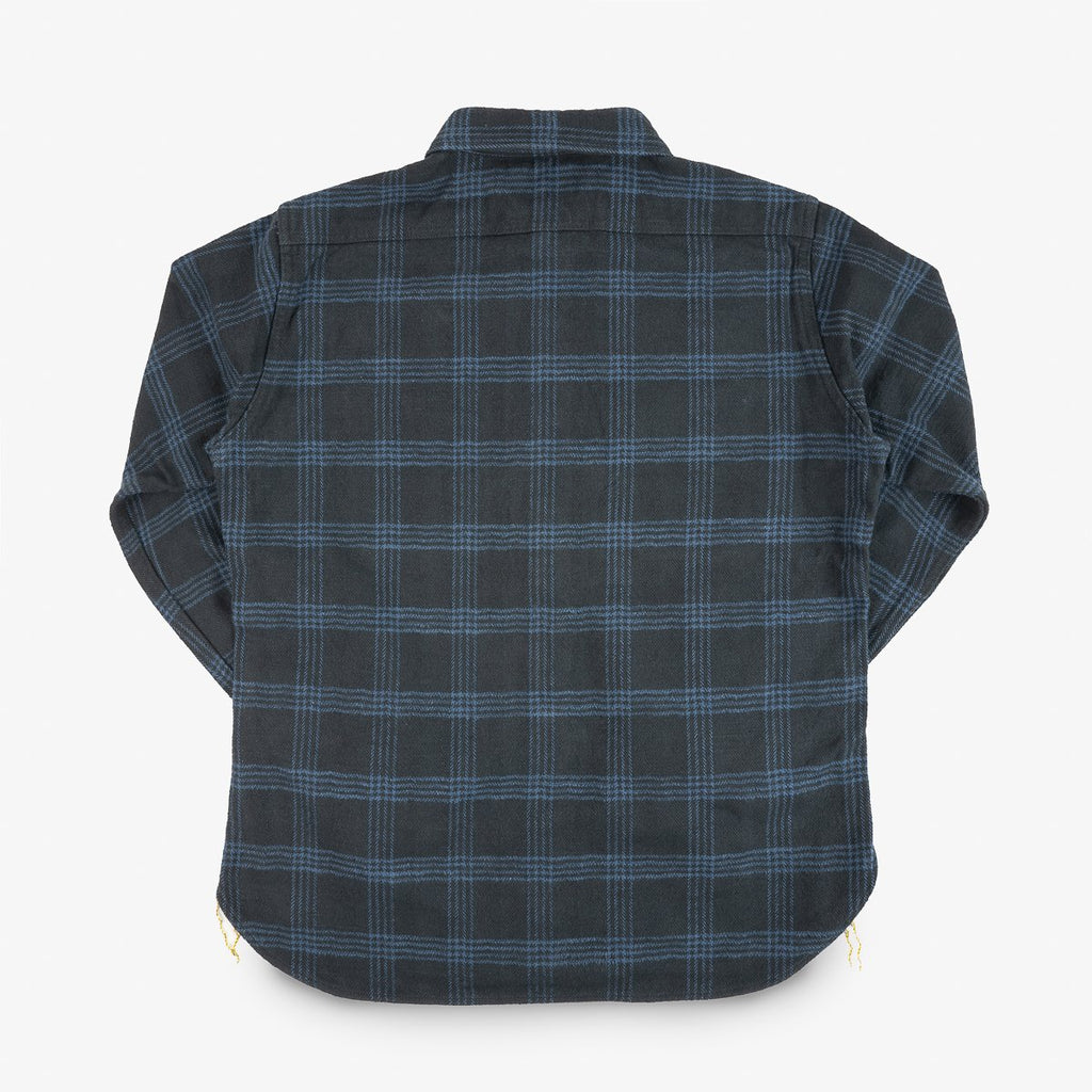 Iron Heart 12oz Slubby Heavy Flannel Check Work Shirt - Black