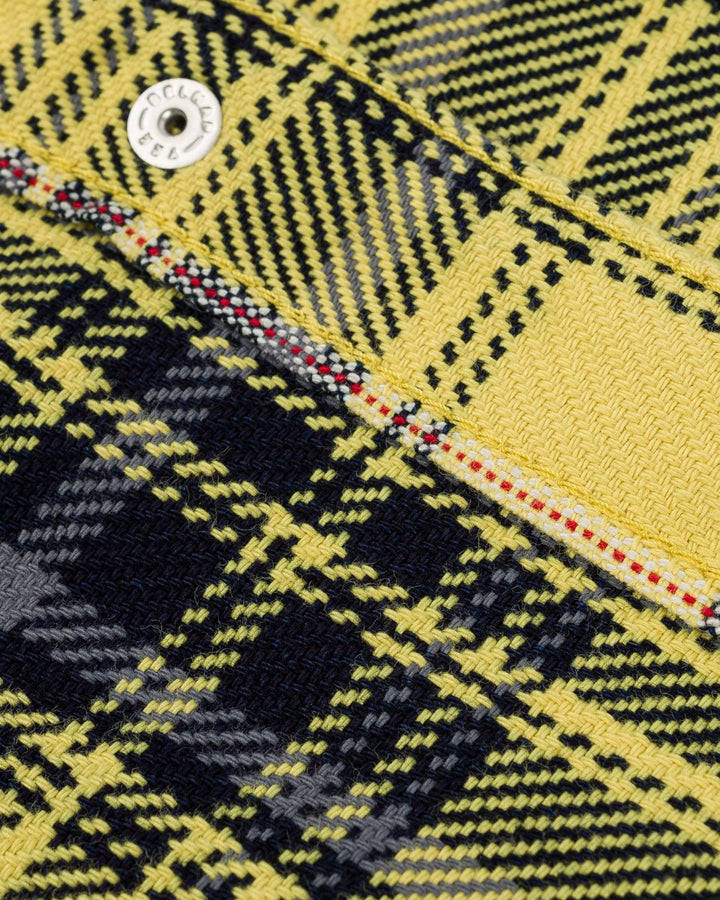 Iron Heart 9oz Selvedge Indigo Check Flannel Western Shirt - Yellow