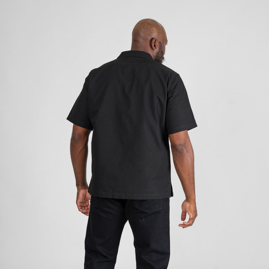 Iron Heart 8oz Ripstop Short Sleeved Mechanic Shirt - Black