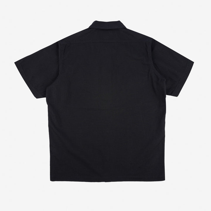 Iron Heart 8oz Ripstop Short Sleeved Mechanic Shirt - Black