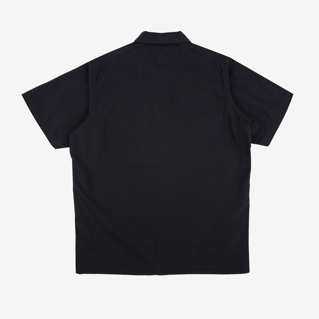Iron Heart 8oz Ripstop Short Sleeved Mechanic Shirt - Black