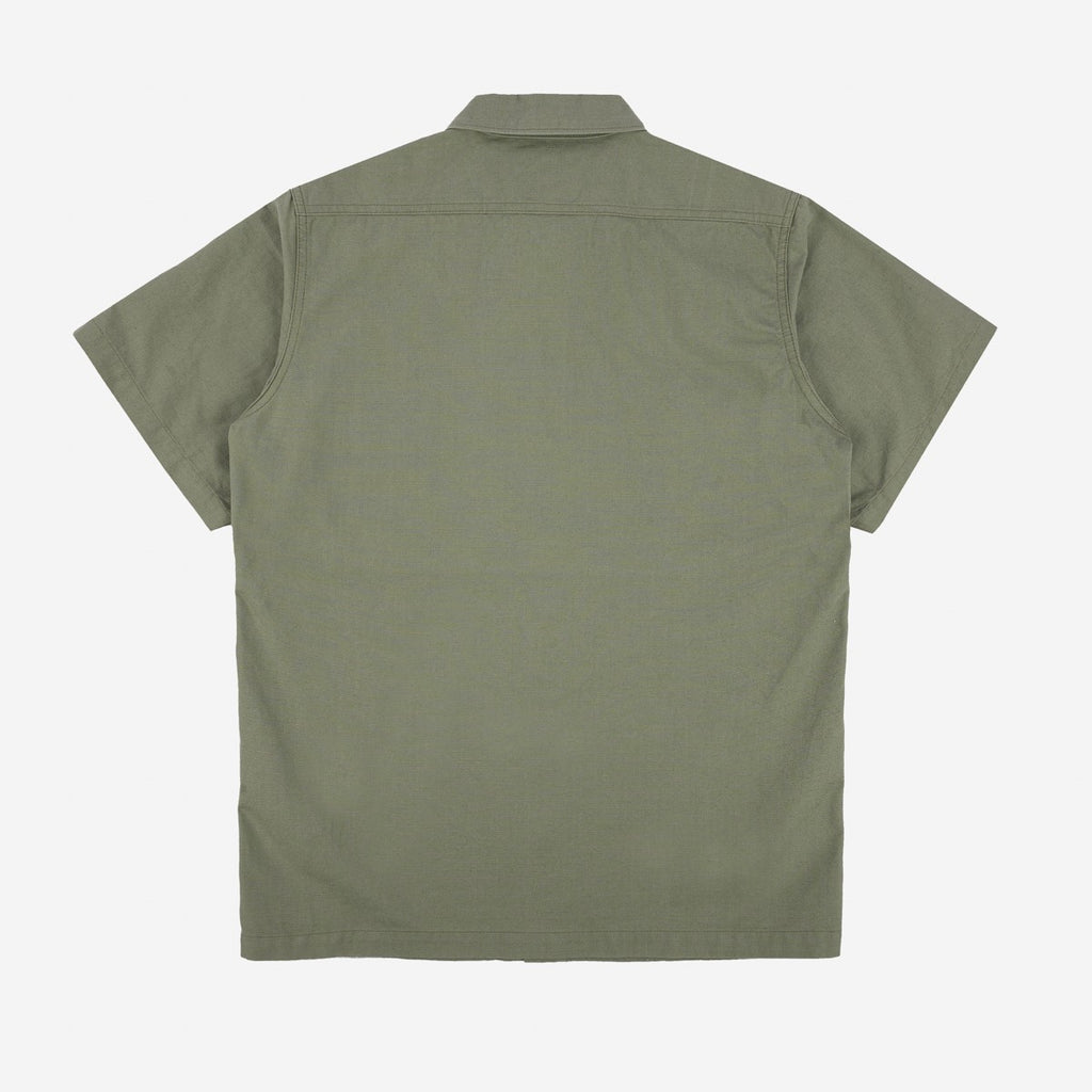 Iron Heart 8oz Ripstop Short Sleeved Mechanic Shirt - Military Green