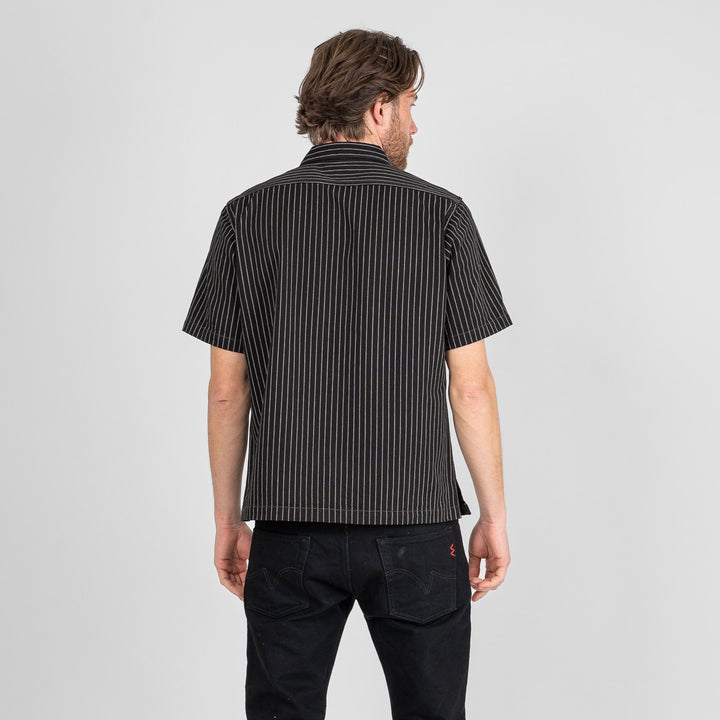 Iron Heart 10oz Wabash Short Sleeved Mechanic Shirt - Black