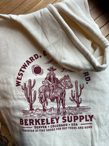 Berkeley Supply x John Fellows "Ever Westward" 12 Year Hoodie - Ivory