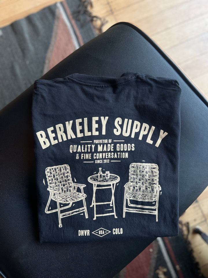 John Fellows x Berkeley Supply Drinkin' Shop Tee - Black with Cream